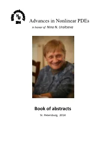 Advances in Nonlinear Pdes ! Book$Of$Abstracts$