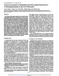 Concurrent Generation of Methylamine and Nitrite During Denitrosation of Jv-Nitrosodimethylamine by Rat Liver Microsomes1