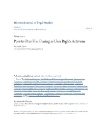 Peer-To-Peer File Sharing As User Rights Activism Michael A