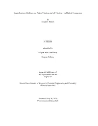 Quantification of Lithium Via Redox Titration and Ph Titration – a Method Comparison