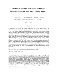 The Value of Relational Adaptation in Outsourcing: Evidence from The
