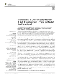 Transitional B Cells in Early Human B Cell Development – Time to Revisit the Paradigm?
