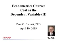 Inary Least Squares Regression with Raw Cost – OLS Log Transformed Cost – GLM Model (Gamma Regression)