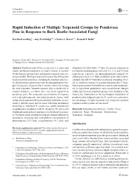 Rapid Induction of Multiple Terpenoid Groups by Ponderosa Pine in Response to Bark Beetle-Associated Fungi