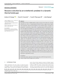 Resource Selection by an Ectothermic Predator in a Dynamic Thermal Landscape