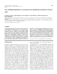 The Cdc25b Phosphatase Is Essential for the G2/M Phase Transition in Human Cells