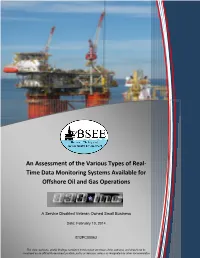 Time Data Monitoring Systems Available for Offshore Oil and Gas Operations