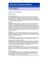 2010-2011 Terms and Conditions