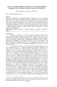 52 a Plea for a Cognitive Linguistics Perspective on the Notion Of