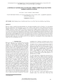 A Method of Generating Panoramic Street Strip Image Map with Mobile Mapping System