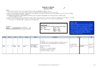 Calendar of Events January 2016 Notes: 1