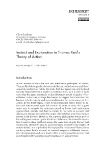 Instinct and Explanation in Thomas Reid's Theory of Action