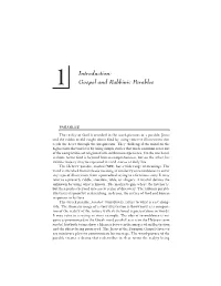 Introduction: Gospel and Rabbinic Parables