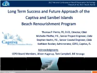 Long Term Success and Future Approach of the Captiva and Sanibel Islands Beach Renourishment Program