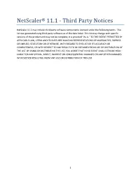 Netscaler® 11.1 - Third Party Notices