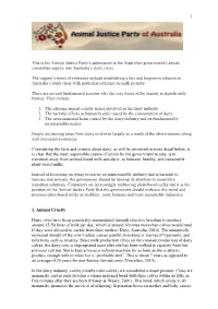 AJP Submission on Dairy Inquiry