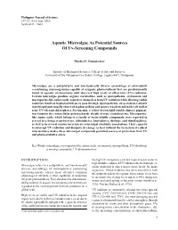 Aquatic Microalgae As Potential Sources of Uv-Screening Compounds