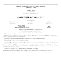 ARRIS INTERNATIONAL PLC (Exact Name of Registrant As Specified in Its Charter)
