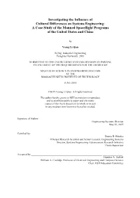 Investigating the Influence of Cultural Differences on Systems Engineering: a Case Study of the Manned Spaceflight Programs of the United States and China