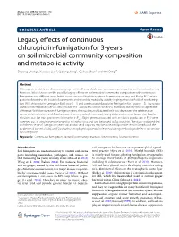 Legacy Effects of Continuous Chloropicrin-Fumigation for 3-Years
