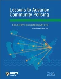 Lessons to Advance Community Policing: Final Report For