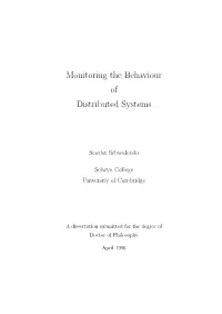 Monitoring the Behaviour of Distributed Systems