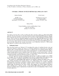 Towards a Theory of Multi-Method M&S Approach