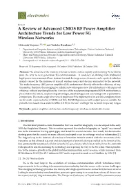 A Review of Advanced CMOS RF Power Amplifier Architecture Trends
