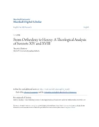 A Theological Analysis of Sonnets XIV and XVIII Timothy J