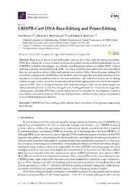 CRISPR-Cas9 DNA Base-Editing and Prime-Editing