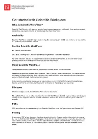 Get Started with Scientific Workplace