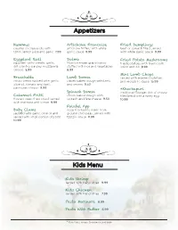 Oasis 8.5 X 11 FULL MENU.Indd