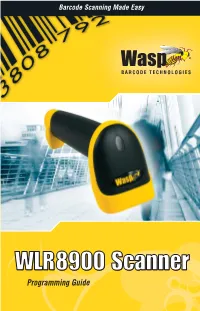 Programming Guide 1400 10Th Street Plano, TX 75074 0308 US CCD LR Programming Guide Wasp Barcode Technologies