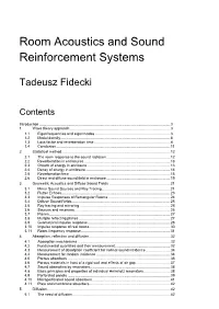 Room Acoustics and Sound Reinforcement Systems