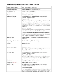 The Roman History Reading Group — 2006 Calendar — Revised