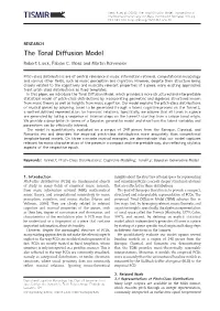 The Tonal Diffusion Model.Transactions of the International Society for Music Information Retrieval,3(1), Pp