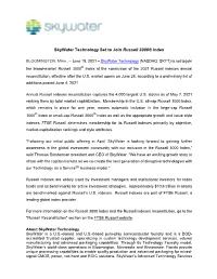 Skywater Technology Set to Join Russell 3000® Index