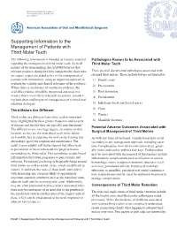 Supporting Information to the Management of Patients with Third Molar Teeth