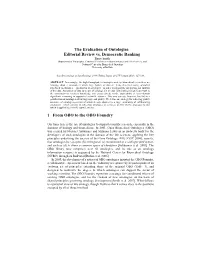 The Evaluation of Ontologies: Editorial Review Vs