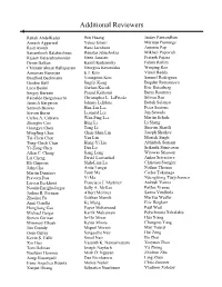 Additional Reviewers