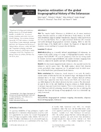 Bayesian Estimation of the Global Biogeographical History of The