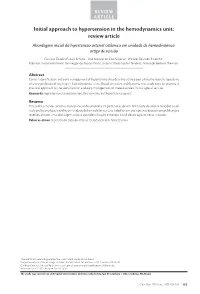 Initial Approach to Hypertension in the Hemodynamics Unit: Review Article