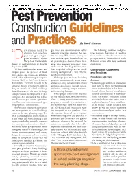 Pest Prevention Construction Guidelines and Practices