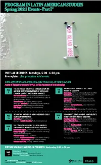 PLAS Spring 2021 Events