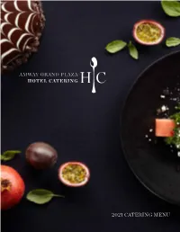 2021 Catering Menu Table of Contents