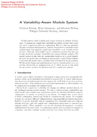 A Variability-Aware Module System