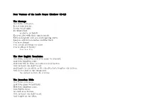 Four Versions of the Lord's Prayer (Matthew 6:9-13) the Message Our