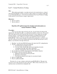Linear Predictive Coding