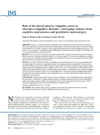 Role of the Dorsal Anterior Cingulate Cortex in Obsessive-Compulsive Disorder: Converging Evidence from Cognitive Neuroscience and Psychiatric Neurosurgery