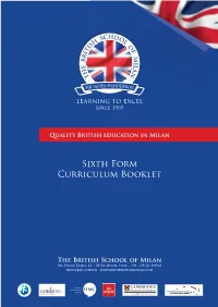 Sixth Form Curriculum Booklet